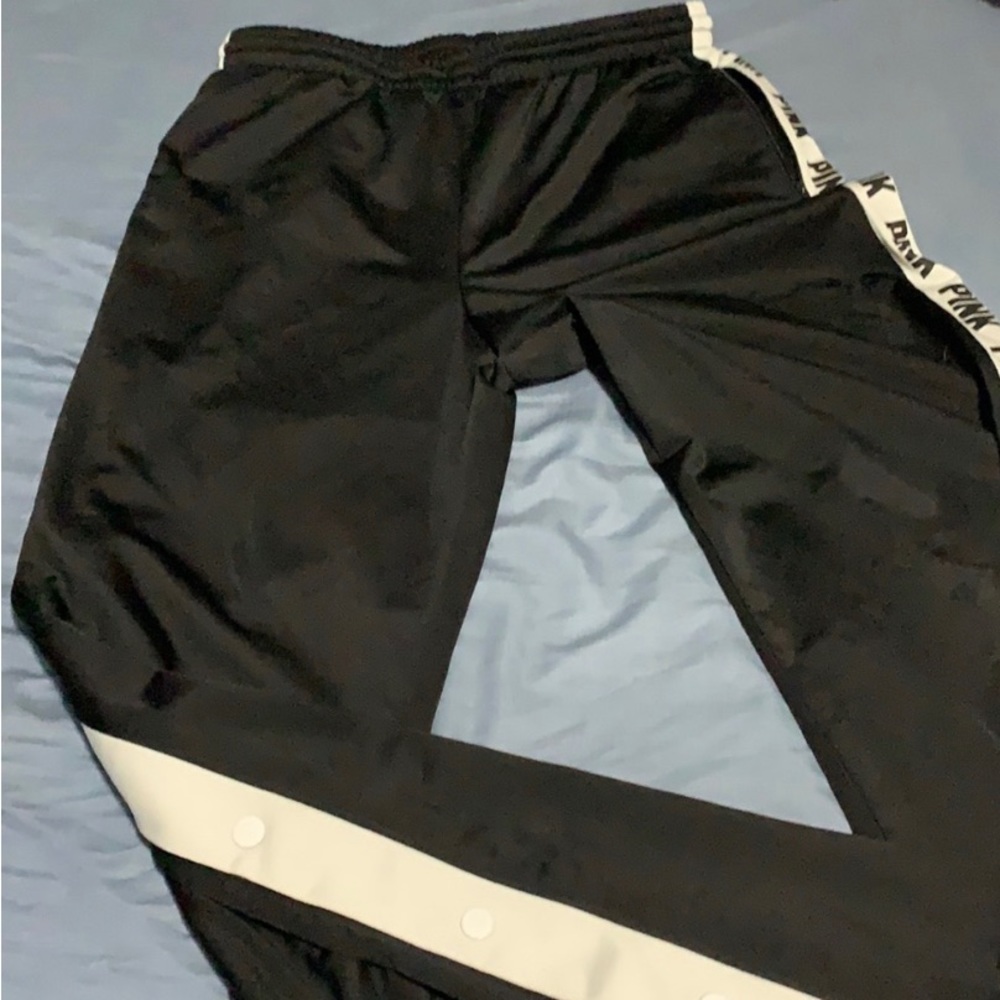 Pink button up gym pants